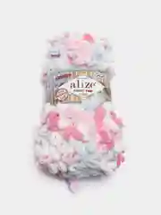 Конфетный пряжа Alize Puffy Fine Color, петельки маленькие, 100 г, 14 м
