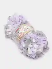 Сиреневый пряжа Alize Puffy Fine Color, петельки маленькие, 100 г, 14 м