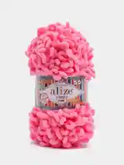 Тёмно-розовый пряжа Alize Puffy Fine, петельки маленькие, 100 г, 14 м