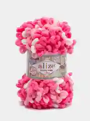 Тёмно-розовый пряжа Alize Puffy Fine Color, петельки маленькие, 100 г, 14 м