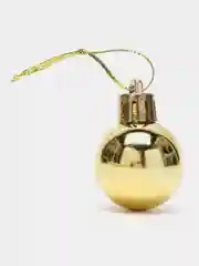 Золотой елочные игрушки / Набор шаров / новогодние украшния d-3 см, 6 шт "Глянец"