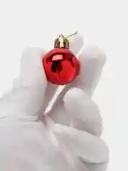 Красный елочные игрушки / Набор шаров / новогодние украшния d-3 см, 6 шт "Глянец"