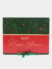 Тёмно-зелёный коробка новогодняя