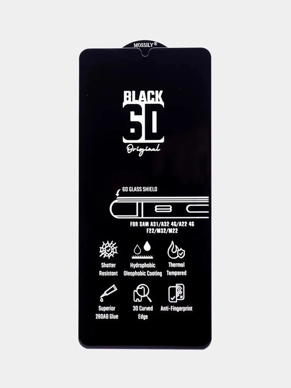 Стекло Samsung A20/A21/A21S/A22/A22S/A30/A31/A32/A33/A41/A50/A51 Mossily 6D