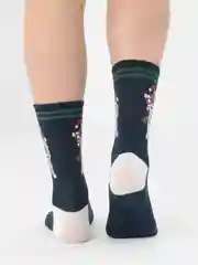 Синий носки с новогодним принтом