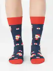 Индиго носки с новогодним принтом