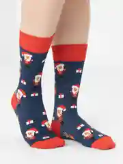 Индиго носки с новогодним принтом