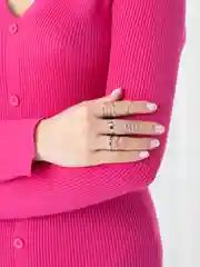 Серебряный набор колец на фаланги, женские кольца