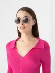 Черный очки круглые, солнцезащитные для мужчин и женщин