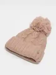 Коралловый меланж шапка женская с помпоном Тиана