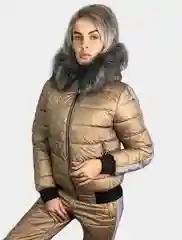 Бежевый костюм женский зимний горнолыжный, лыжный теплый комплект куртка и брюки, большие размеры