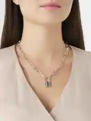 Серебряный цепь с подвеской "Замок"