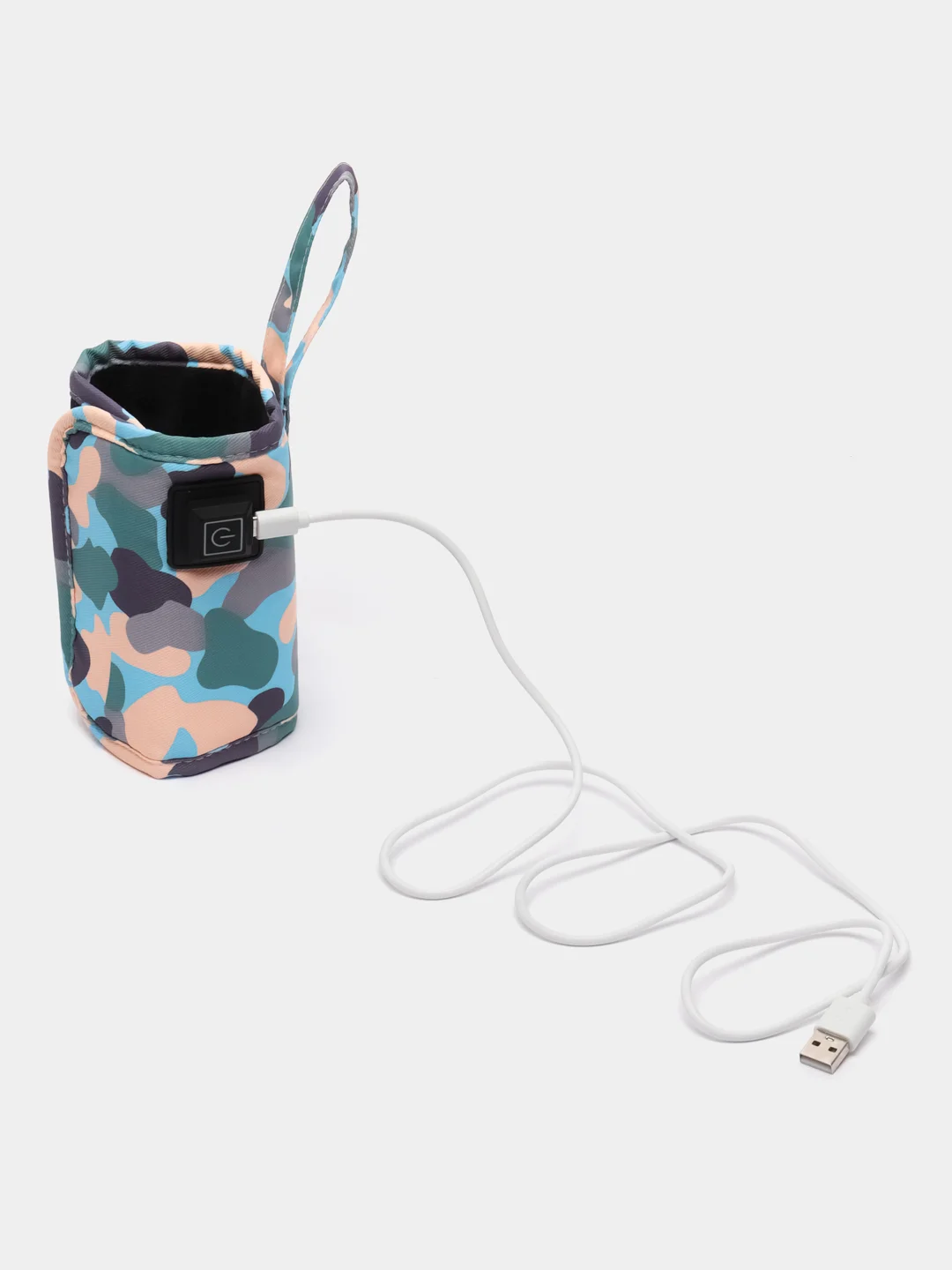 Голубой чехол для детской бутылочки с подогревом USB (портативный) / Подогреватель бутылочки