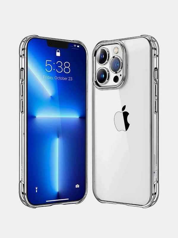 Чехол силиконовый прозрачный с защитой камеры для iPhone 11, 13 Mini/13/13 Pro/13 Pro Max