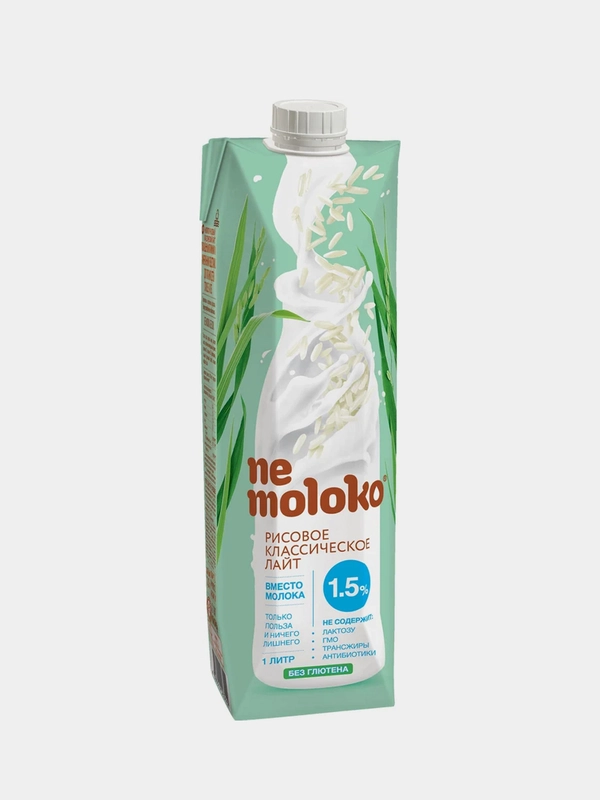 Растительное молоко Nemoloko "Классический лайт", 1,5%, рисовый, 1 л