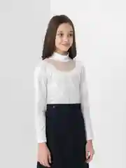 Белый водолазка, блузка для девочки