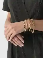 Золотой браслеты, комплект из 4 штук