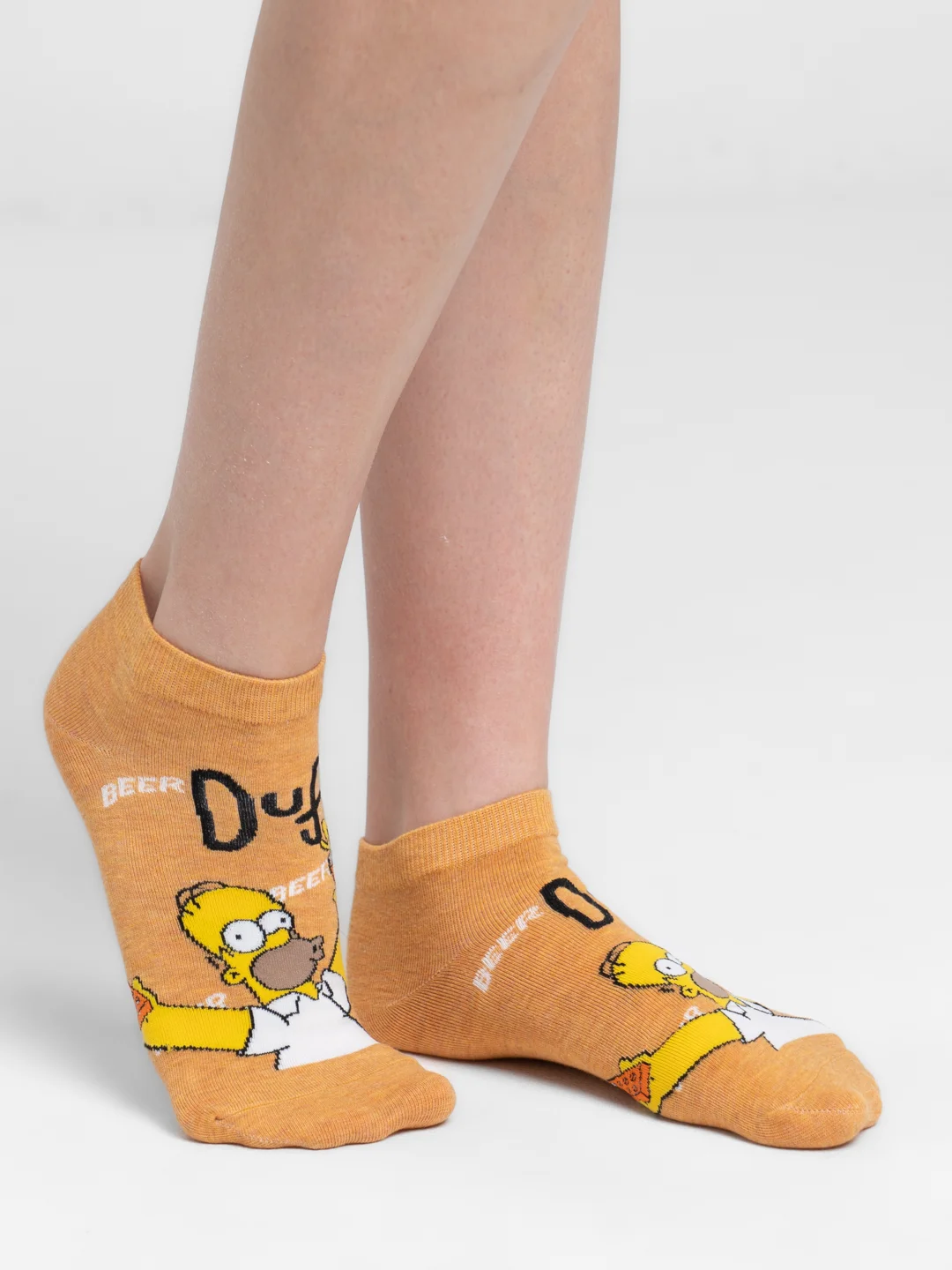 Коричневый короткие носки мужские и женские с рисунком Simpsons Симпсоны