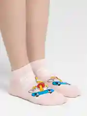 Розовый короткие носки  мужские и женские с рисунком Simpsons Симпсоны