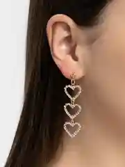Золотой серьги "Сердечки" ассиметричные