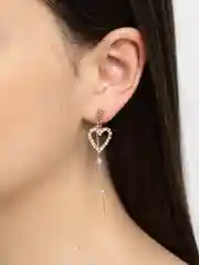 Золотой серьги "Сердечки" ассиметричные