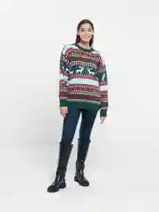 Зеленый свитер женский