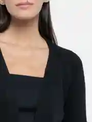 Черный кардиган свободный, вязанный, женский