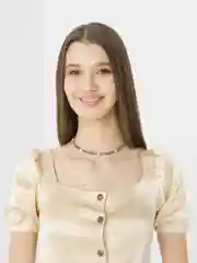 Серый чокер из бисера, с бусинами