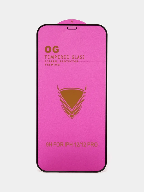 Защитное стекло OG для Apple iPhone 12 / 12 Pro, 12 про, полная проклейка, с салфетками