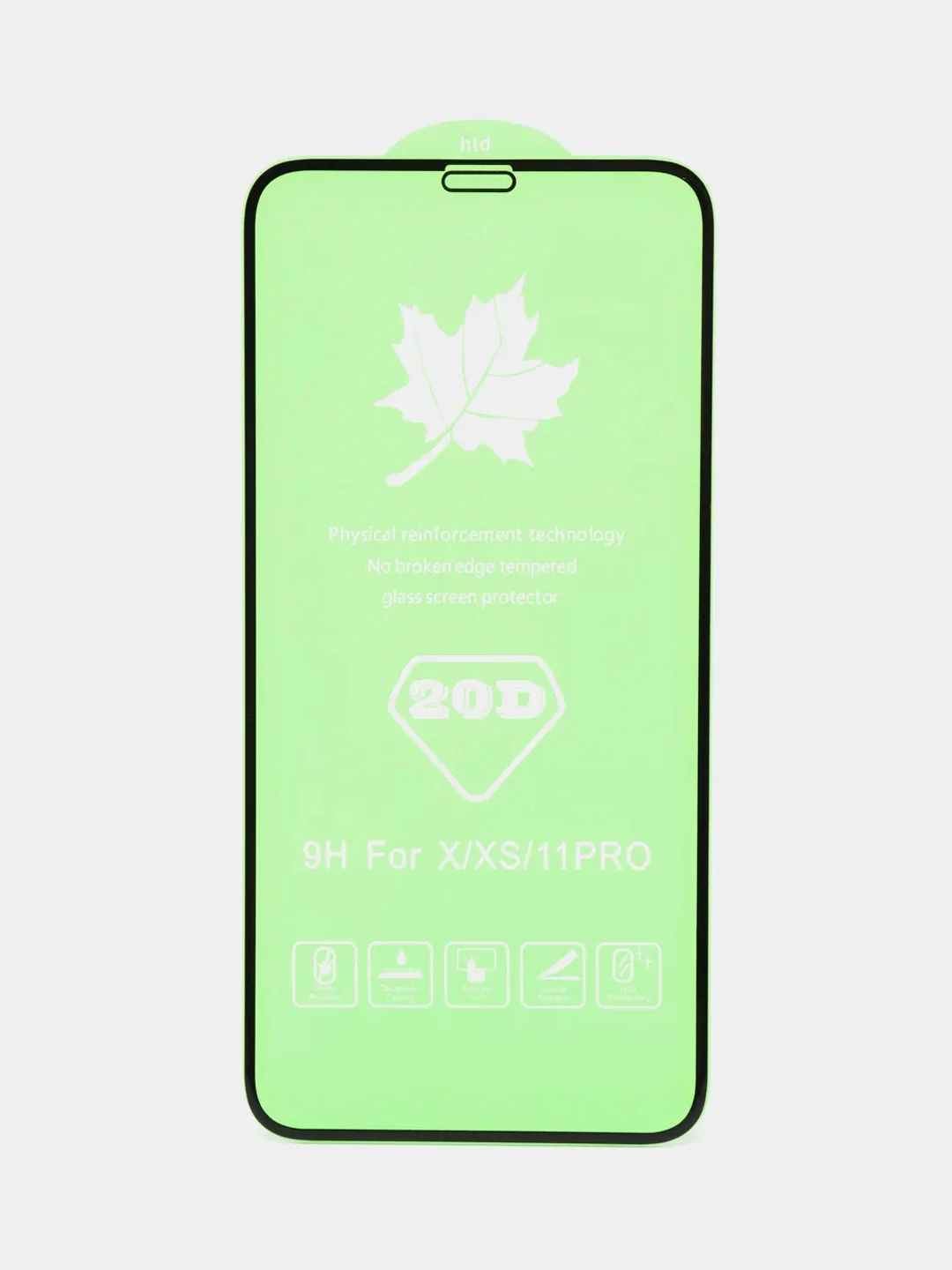 Черный защитное стекло 20D для iPhone 6, 6 plus, 7, 8, 7 plus, X, XS, 11, SE 2020