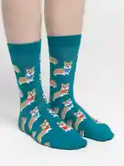 Коричневый носки мужские высокие с принтом