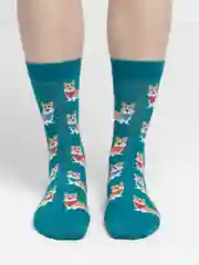 Коричневый носки мужские высокие с принтом