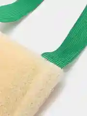 Зеленый губка  банная, жесткая, с ручками "Шахтерская Эконом", мочалка для тела