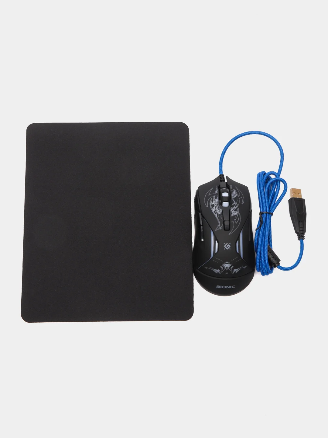 Черный игровая мышь с подсветкой Defender Bionic GM-250L, 6 кнопок, 800-3200 dpi