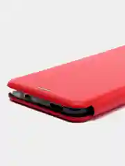 Красный чехол книжка для Xiaomi Redmi Note 10 4G, Redmi Note 10S с фунцией подставки