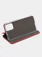 Красный чехол книжка для Xiaomi Redmi Note 10 4G, Redmi Note 10S с фунцией подставки