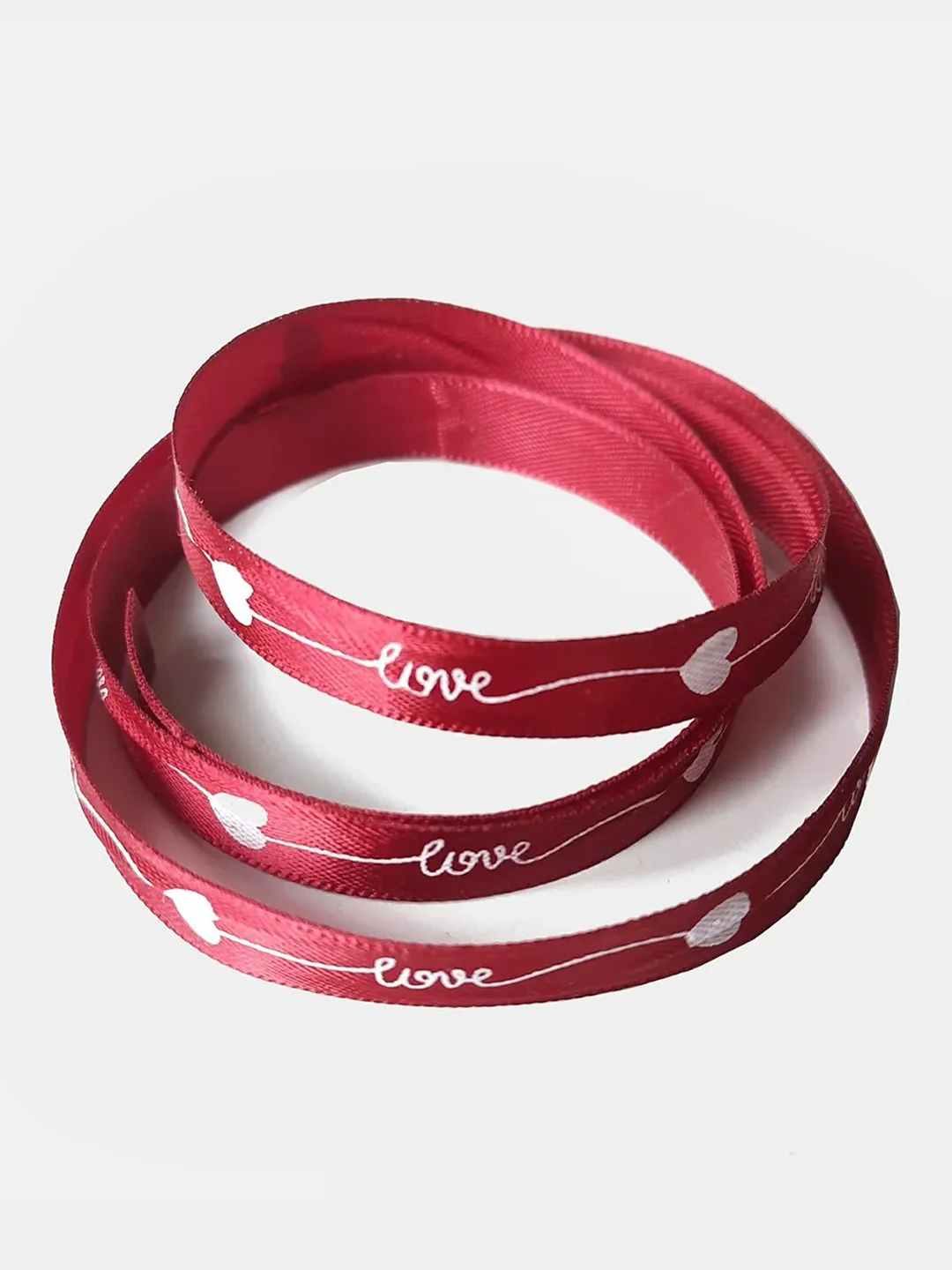 Багровый лента атласная с надписью "love" 10мм. х 2 м. 5 м