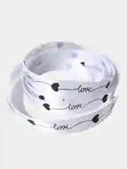 Белый лента атласная с надписью "love" 10мм. х 2 м. 5 м
