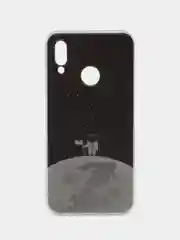 Серебряный чехол на Honor 10 Lite/Huawei P Smart 2019 / Хонор 10 Лайт прозрачный, с рисунком