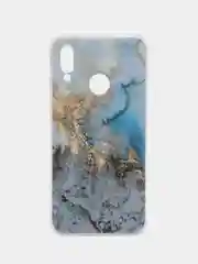 Голубой чехол на Honor 10 Lite/Huawei P Smart 2019 / Хонор 10 Лайт прозрачный, с рисунком