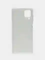 Серебряный чехол на Samsung Galaxy A12/M12 / Самсунг А12/М12 прозрачный, с рисунком, защита камеры