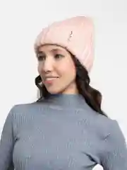 Коралловый меланж шапка женская вязаная Минора