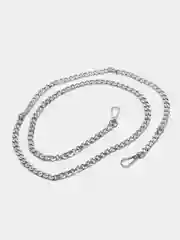 Серебряный плоская цепь с карабинами для сумки