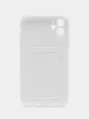 Багровый чехол на iPhone (Айфон) 11, 13, 14, 7 8 Plus X XR XS, 12 Mini Pro Max, с карманом для карт