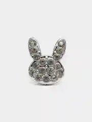 Серебряный кабошоны "Зайчик", 5 шт, 11х16 мм