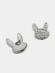 Серебряный кабошоны "Зайчик", 5 шт, 11х16 мм
