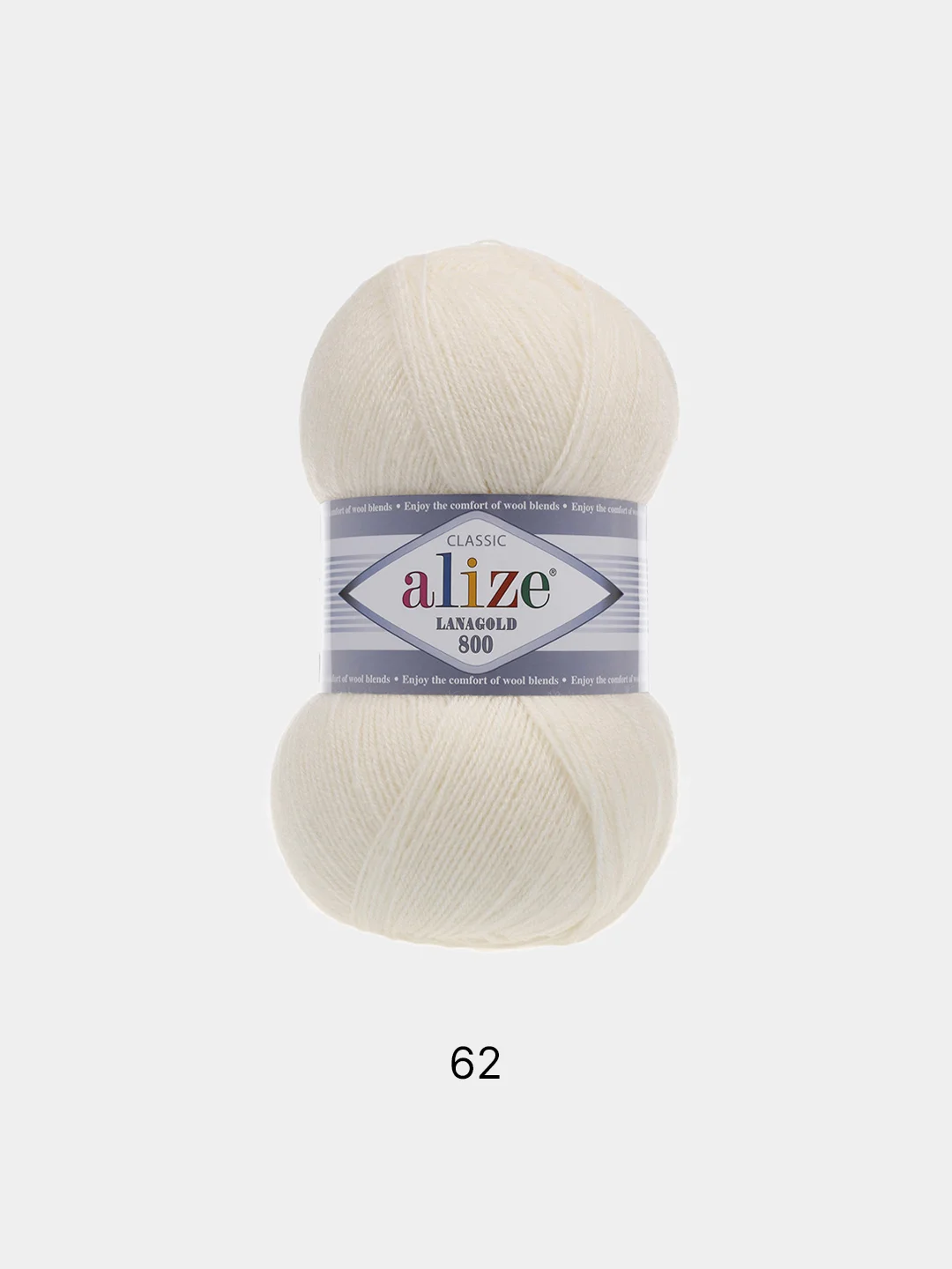 Пряжа Alize Lanagold 800 Акрил 51% Шерсть 49% 100г 800м (шт./ упаковка 5шт.)