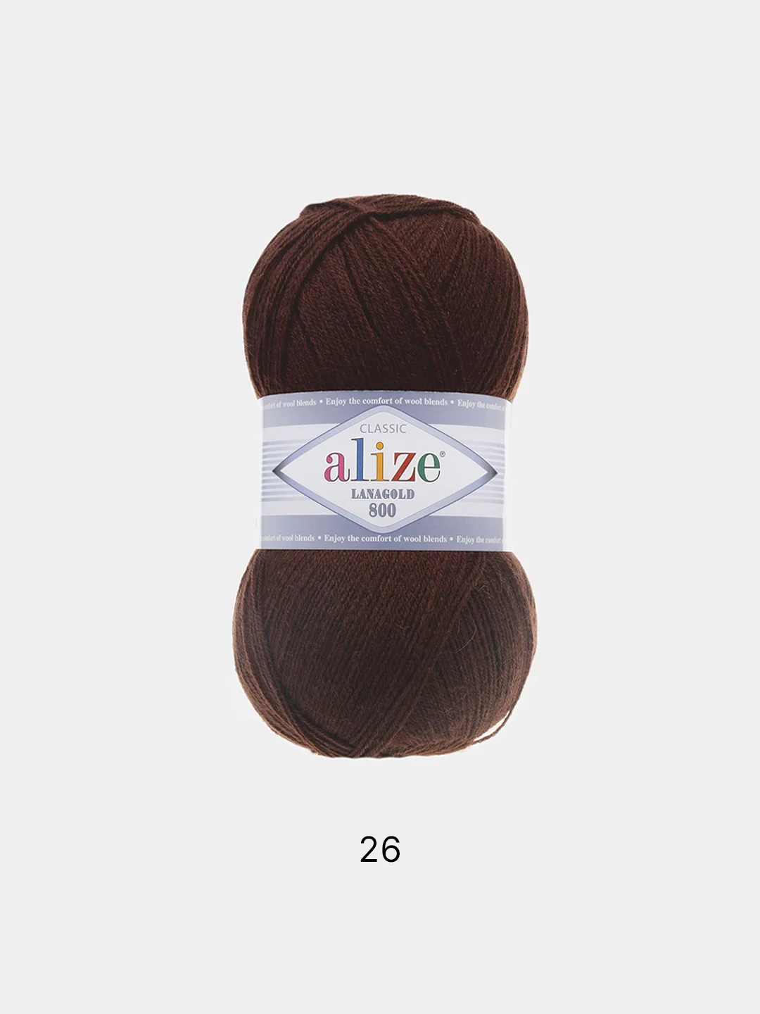 Пряжа Alize Lanagold 800 Акрил 51% Шерсть 49% 100г 800м (шт./ упаковка 5шт.)