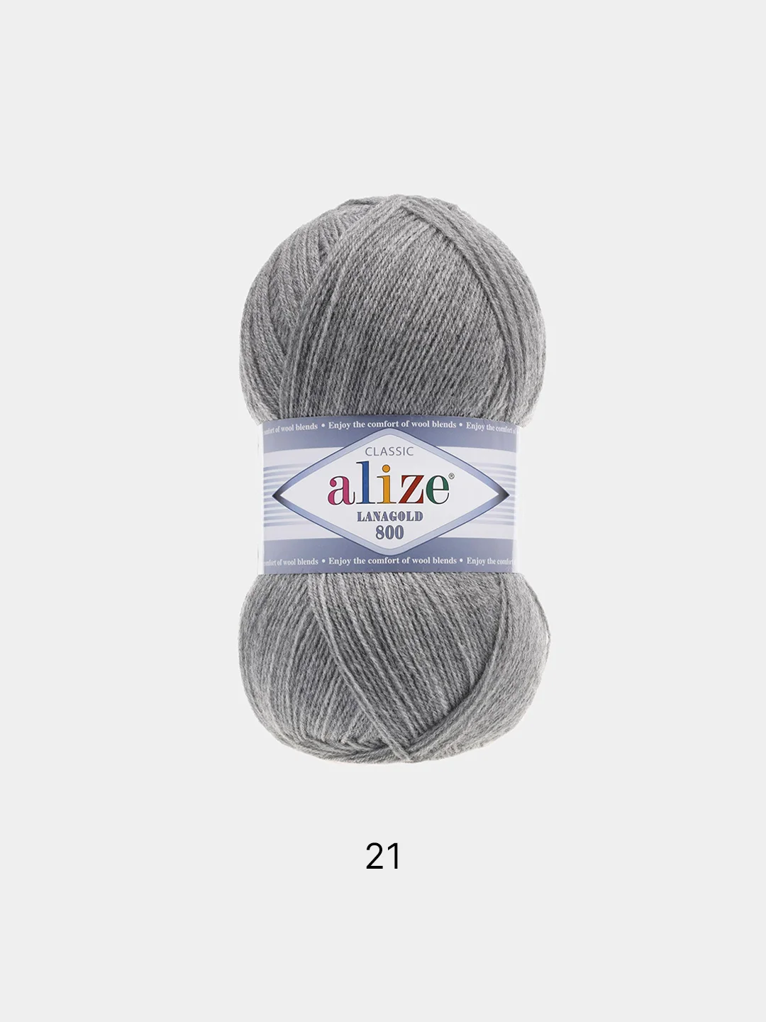 Пряжа Alize Lanagold 800 Акрил 51% Шерсть 49% 100г 800м (шт./ упаковка 5шт.)