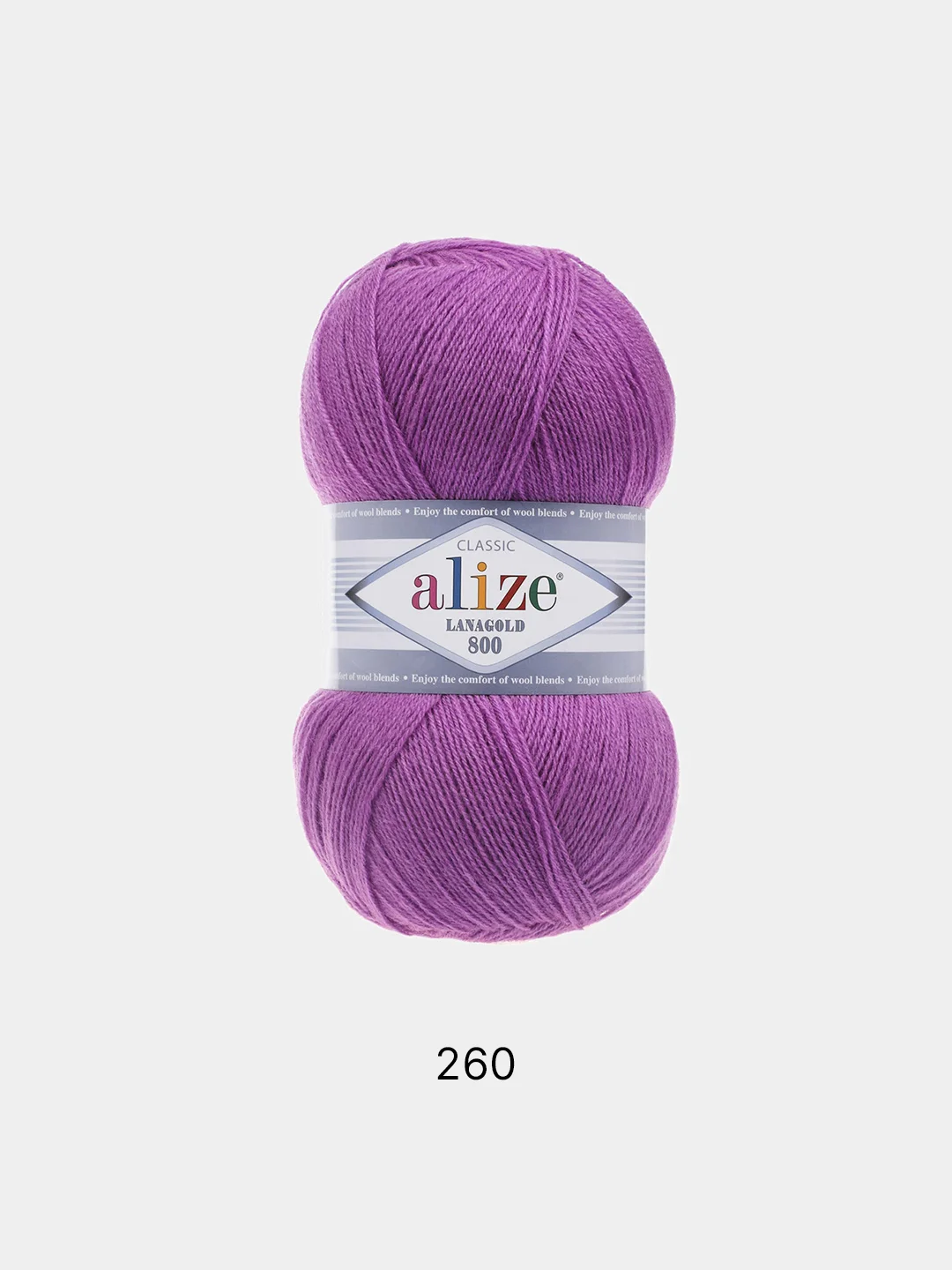 Пряжа Alize Lanagold 800 Акрил 51% Шерсть 49% 100г 800м (шт./ упаковка 5шт.)